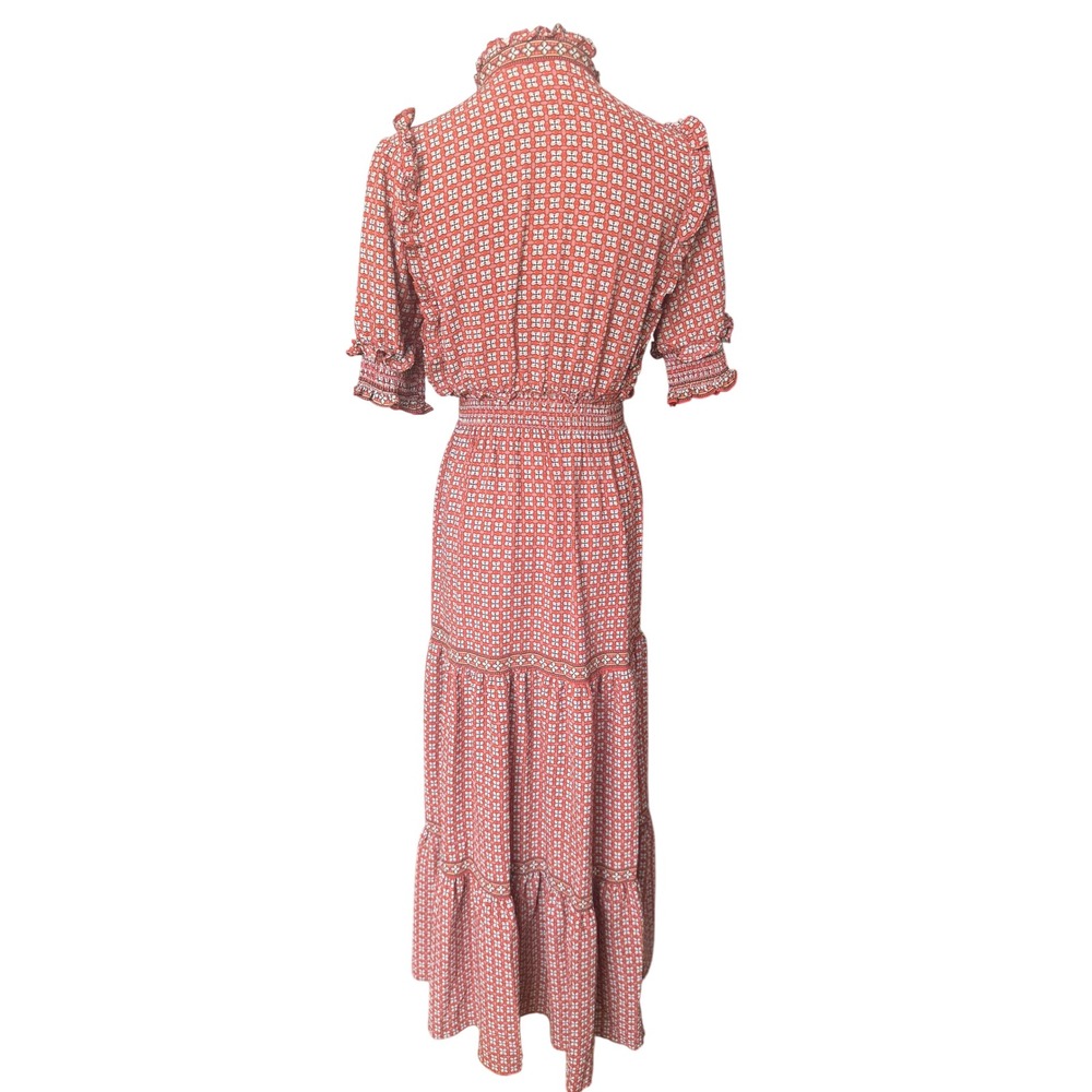 Max Studio Boho Floral Ruffle Tiered Maxi Dress Size S Cottagecore Victorian - Picture 6 of 13